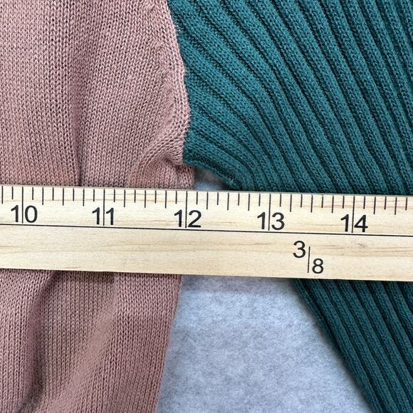 Tillys Colorblock Crop Sweater WMNS M Multi Color Full Tilt Long Sleeve Crewneck - Picture 7 of 8